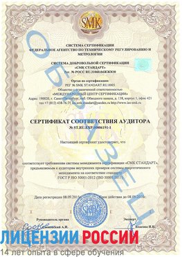 Образец сертификата соответствия аудитора №ST.RU.EXP.00006191-1 Нижневартовск Сертификат ISO 50001